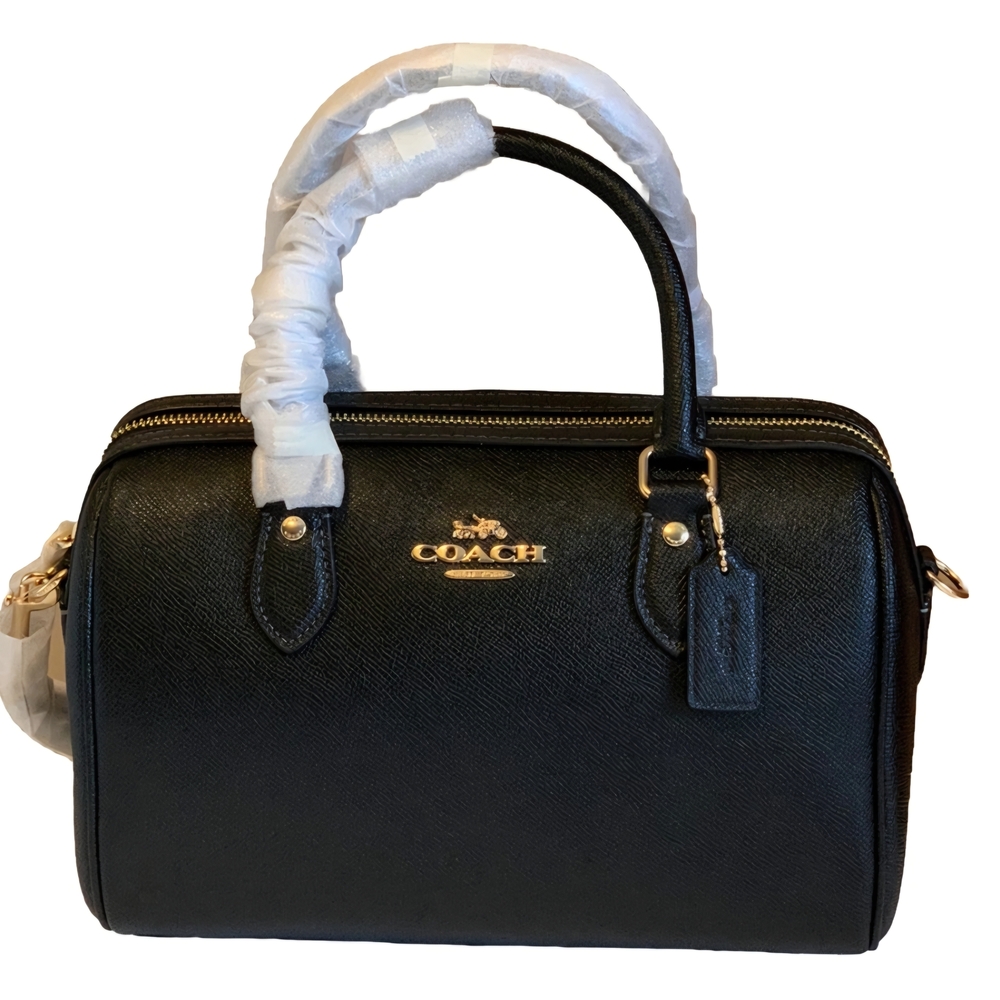 COACH Rowan Satchel Bag Black Refined Pebble Leather (NWT) - Picture 10 of 13